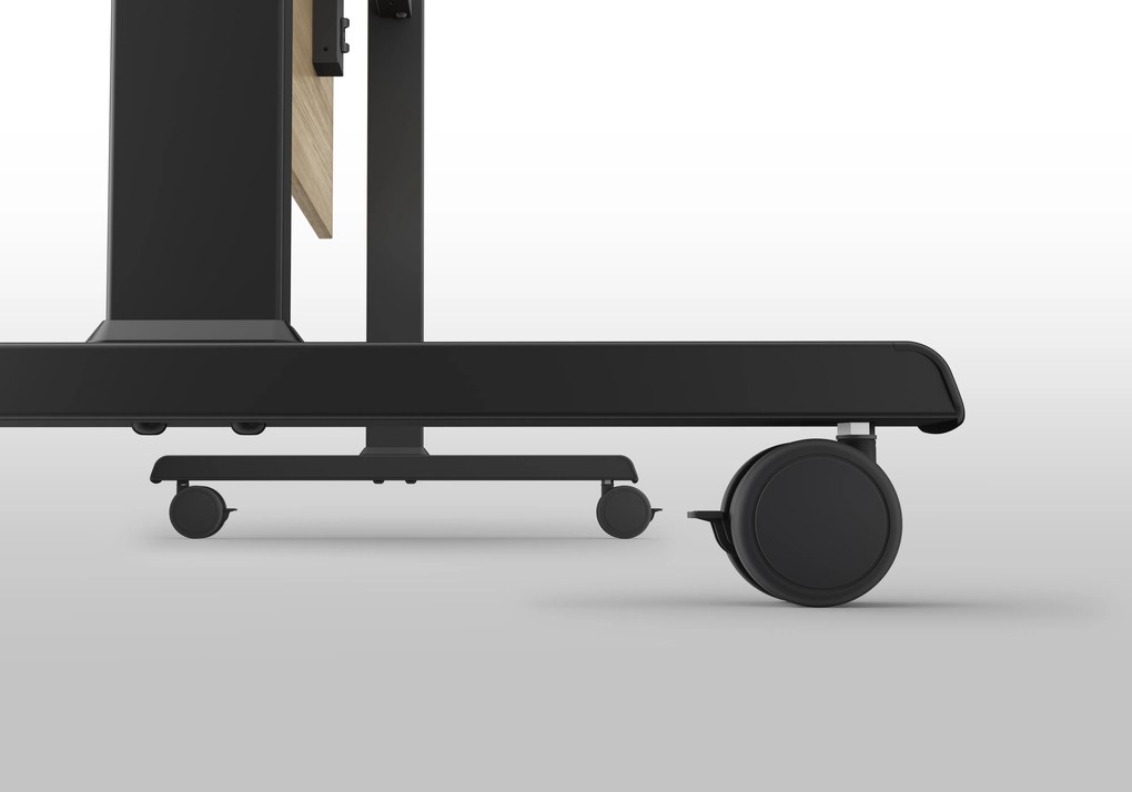 Mobilný stôl MATCH, 160x80 cm, čierna podnož, buk