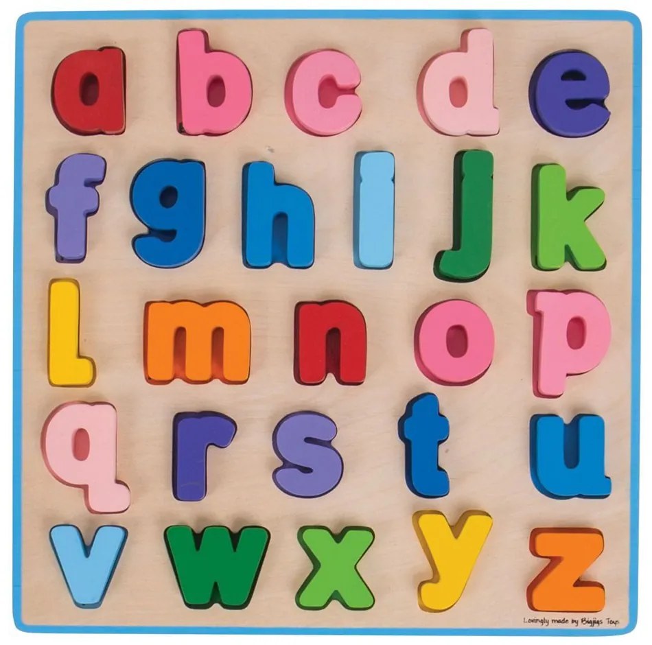Bigjigs Baby Drevené puzzle Abeceda Malé písmená