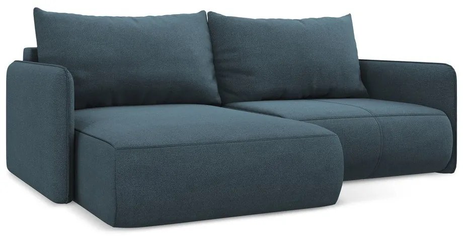 Modrá rozkladacia/s úložným priestorom rohová pohovka (ľavý roh) Nanea – Makamii