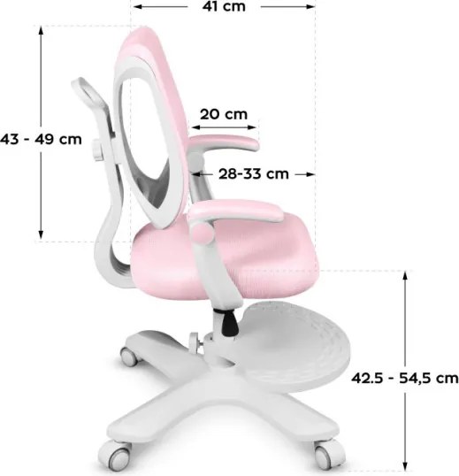 Detská otočná stolička Mark Adler Junior 4.6 Pink