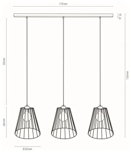 Spot-Light DO19319304 - Luster na lanku ORAZIO 3xE27/60W/230V borovica