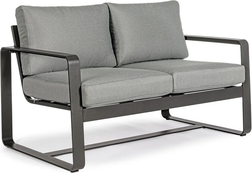 Sivá hliníková záhradná pohovka Merrigan – Bizzotto