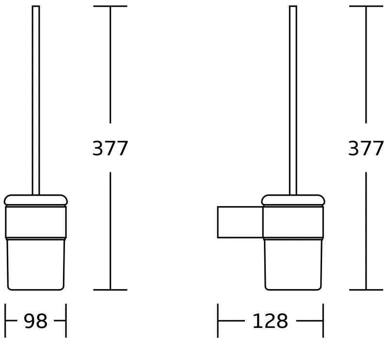 Mexen Base, záchodová wc kefa, čierna - zlatá, 7088250-57