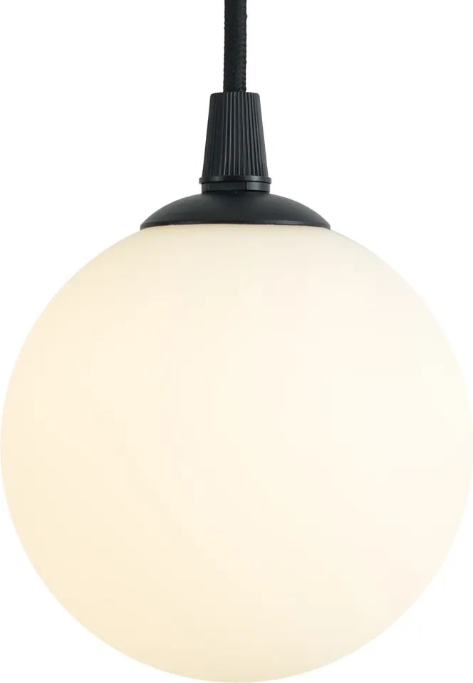 Moderné závesné svietidlo čierne s bielym sklom pre 1-fázový koľajnicový systém - Iconic Perle