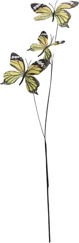 Dekoračná vetvička so zelenkavými motýlikami Butterfly - 10*10*65 cm
