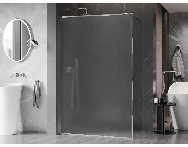 Mexen Kioto-F, sprchová zástena s rámom 120 x 202 cm, 8 mm sklo námraza, chrómový profil, 800-120-104-01-30