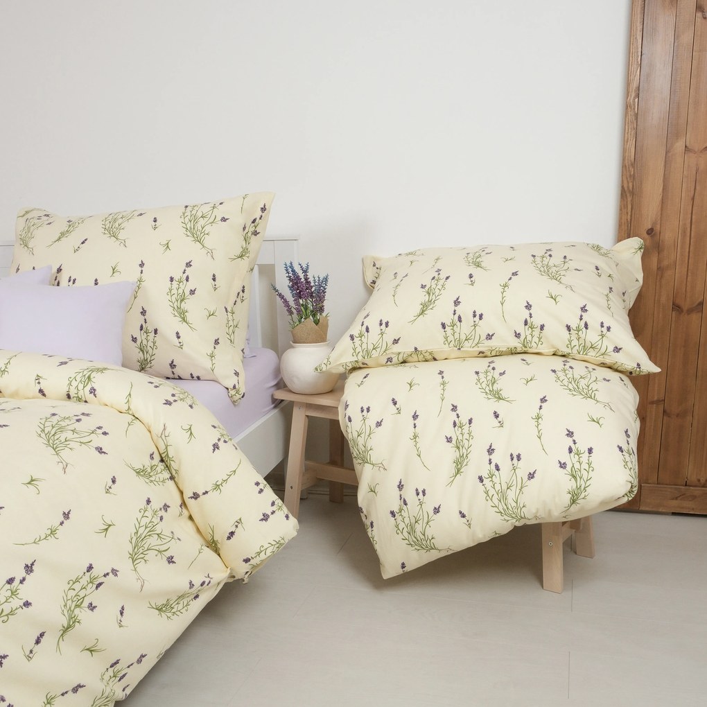 Predĺžené flanelové obliečky - Levanduľa 02