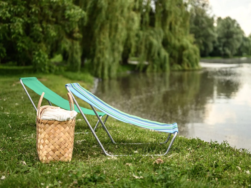 Skladacie plážové ležadlo SAND, zelené