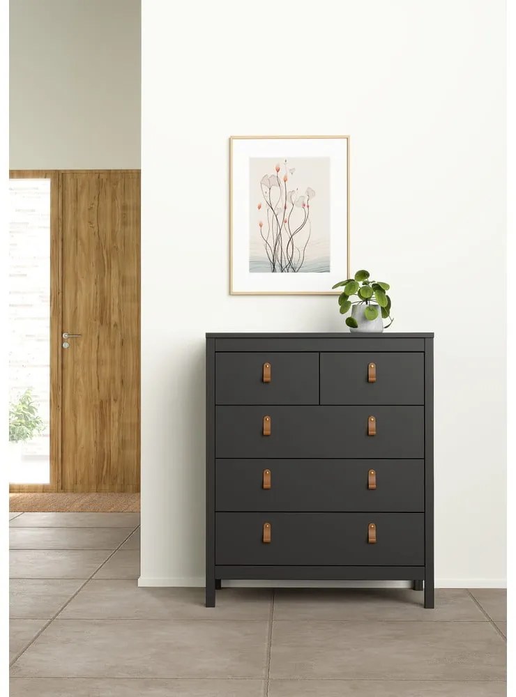 Čierna vysoká komoda 82x99 cm Madrid – Tvilum