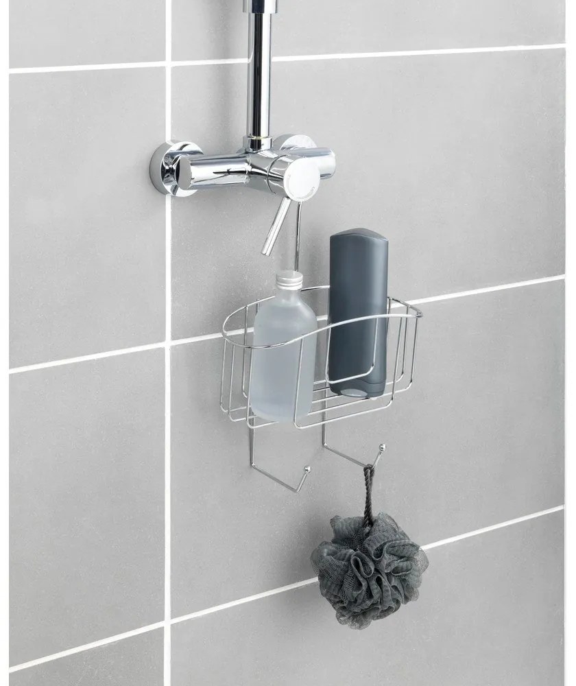 Závesná oceľová kúpeľňová polička v lesklo striebornej farbe Martos – Allstar