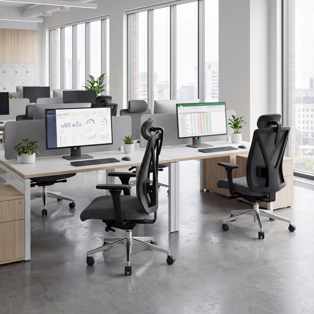 Ergonomická otočná kancelárska stolička, tmavošedá: VECTOR