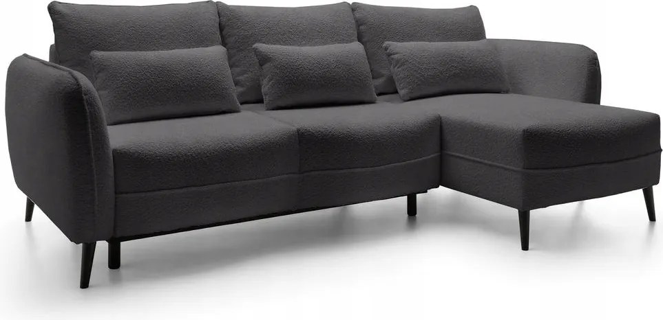 Rohová sedacia súprava Eilish (p) (sivá čierna)