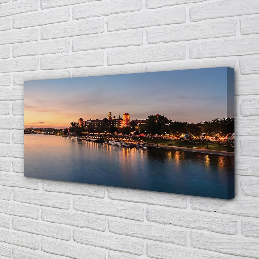 Obraz na plátne Krakow Sunset rieky lock 140x70 cm