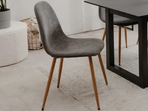 Jedálenská stolička Alisa, šedá štrukturovaná látka%