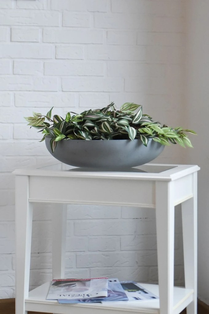 Okrasná miska PLANA, sklolaminát, Ø 44 cm x výška 11 cm, betón design