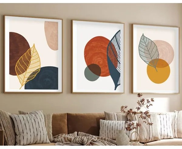 SADA 3x Obraz vo fotorámčeku 50x70 cm pestrofarebná