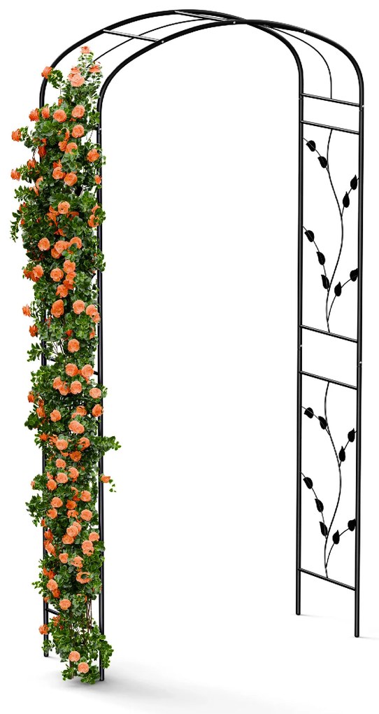 FloraBelle Curve ružový oblúk, ozdobné vzory listov, odolný voči poveternostným vplyvom, pomôcka na popínanie