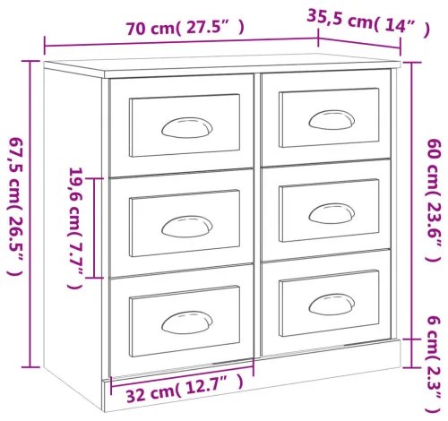 vidaXL Komoda lesklá biela 70x35,5x67,5 cm spracované drevo-