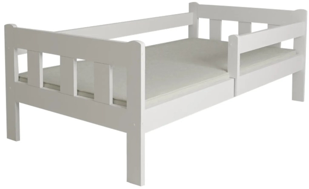 Detská posteľ NESTY 90 x 200 cm, biela Rošt: Bez roštu, Matrac: Bez matraca