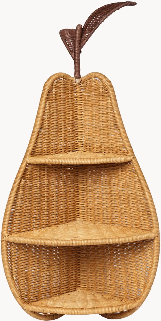Ručne tkaný detský ratanový rohový regál Pear