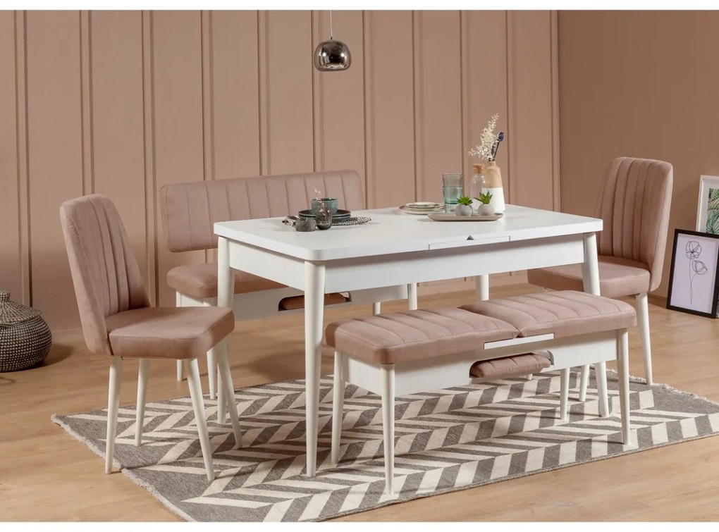 Jedálenská stolička VINA béžová/biela