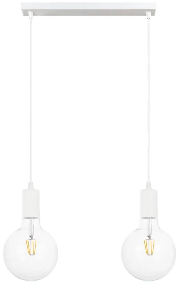 Luster na lanku MIROS 2xE27/60W/230V biela