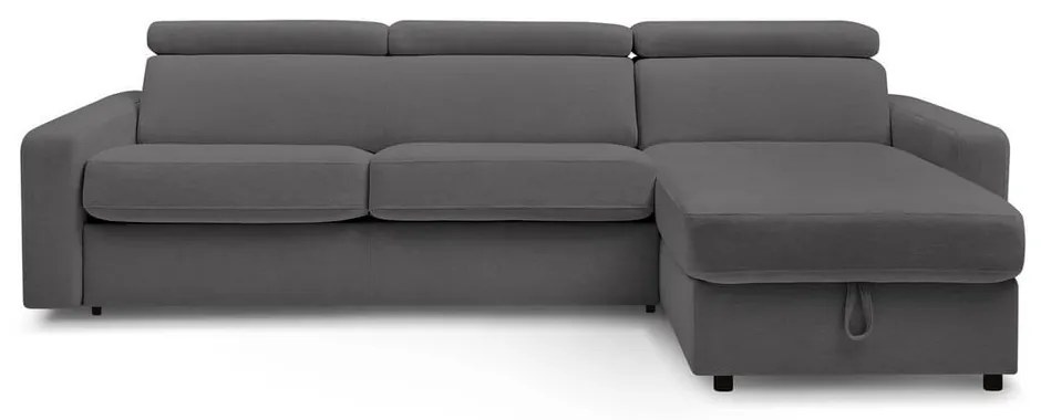 Tmavosivá rozkladacia rohová pohovka (variabilná) Monaco – Bobochic Paris