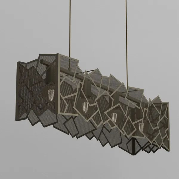 Luster na lanku CAMO 4xE27/15W/230V zlatá