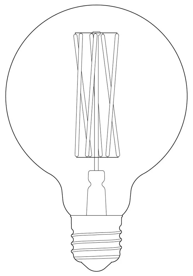 Teplá LED filamentová stmievateľná žiarovka E27, 6 W Elva – tala