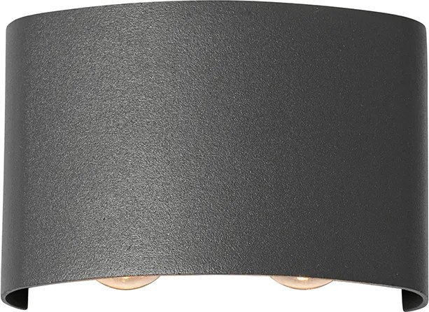 Vonkajšia nástenná lampa tmavosivá vrátane LED 4-svetlo IP54 - Silly