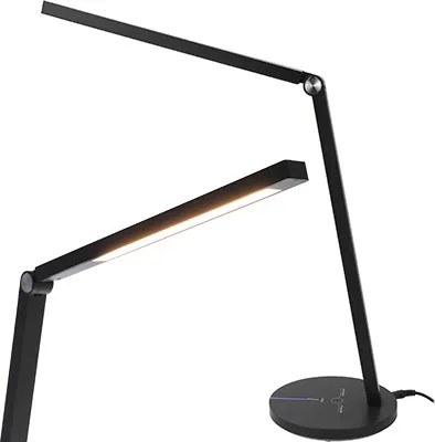 JU Čierna stolná LED lampa, 7 W