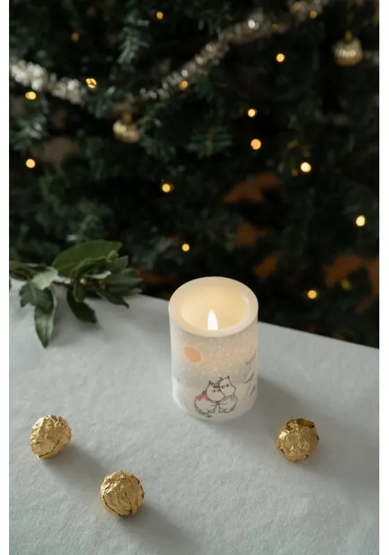 LED sviečka Moomin Let it snow 10cm