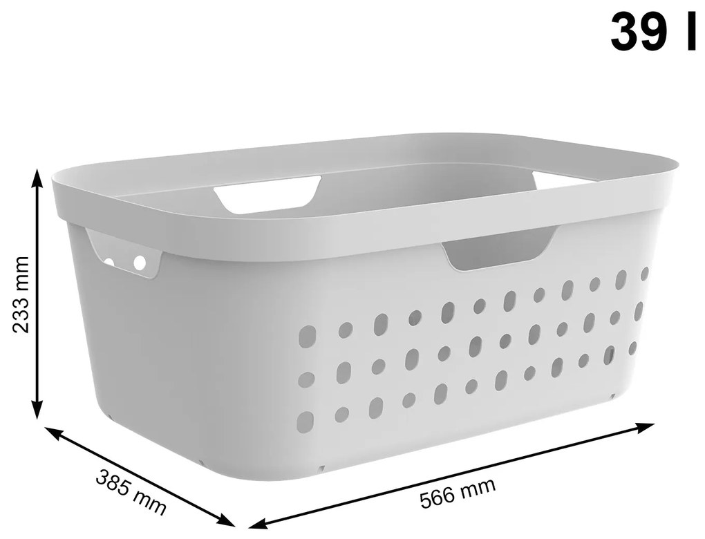 Rotho Kôš na bielizeň, kôš na prádlo, ohybný, JONA, 39 l, biely