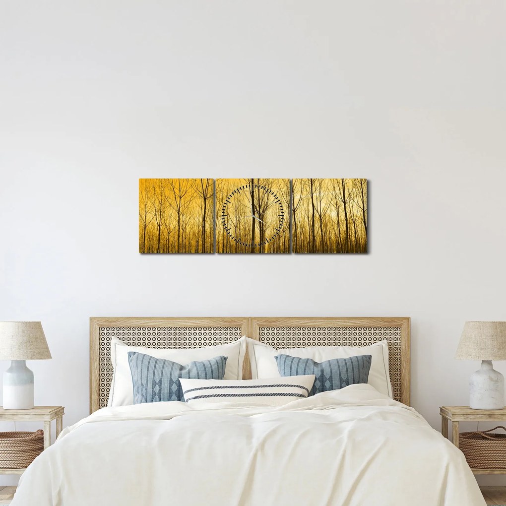 Obraz - Plantáž stromov (s hodinami) (90x30 cm)
