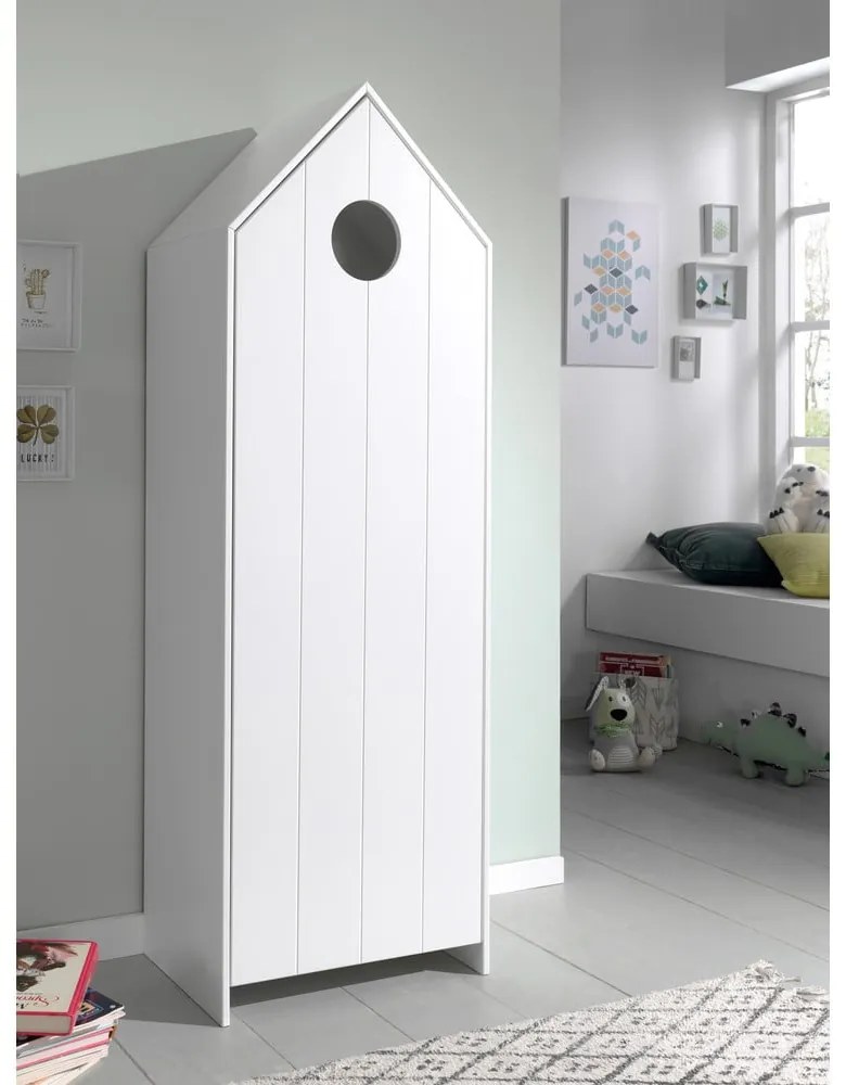 Bielo-svetlosivá otvorená detská šatníková skriňa 173x171,5 cm CASAMI – Vipack