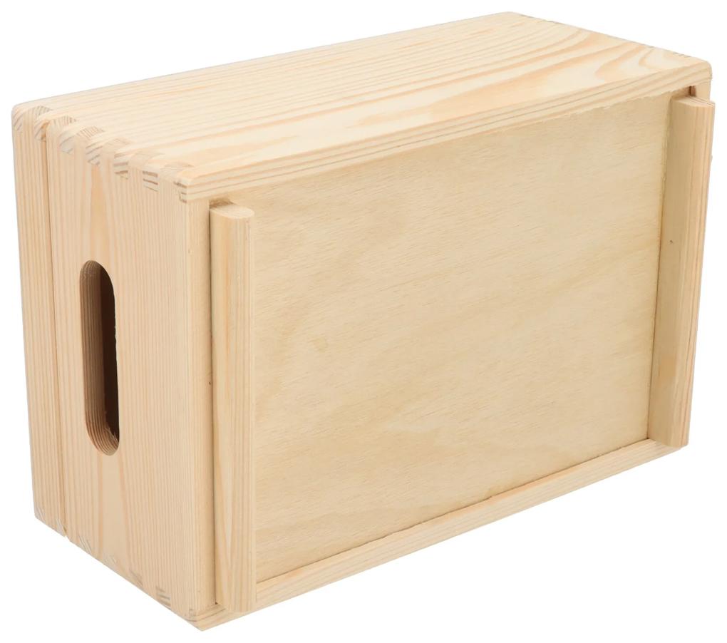 ČistéDrevo Drevený box s vekom 30 x 20 x 14 cm
