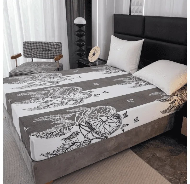Plachta mikroplyš TIRSO 90x200 cm sivo-biela