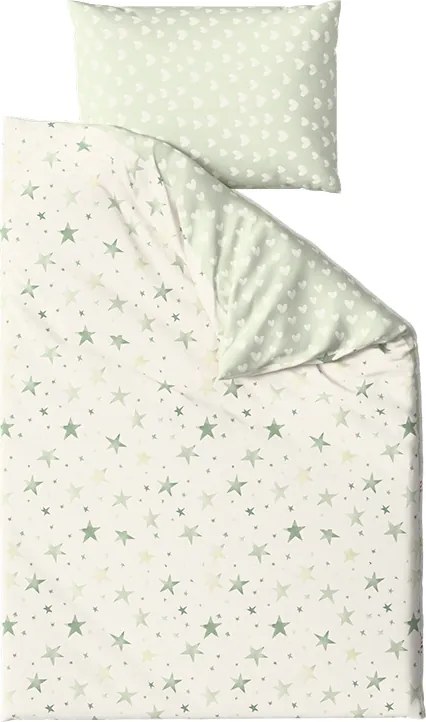 Obliečky z mikrovlákna STARS HEARTS zelené Rozmer obliečky: 70 x 90 cm | 140 x 200 cm