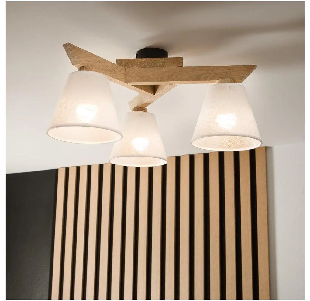 Brilagi - LED Prisadený luster ANTHONY 3xE14/40W/230V dub/biela