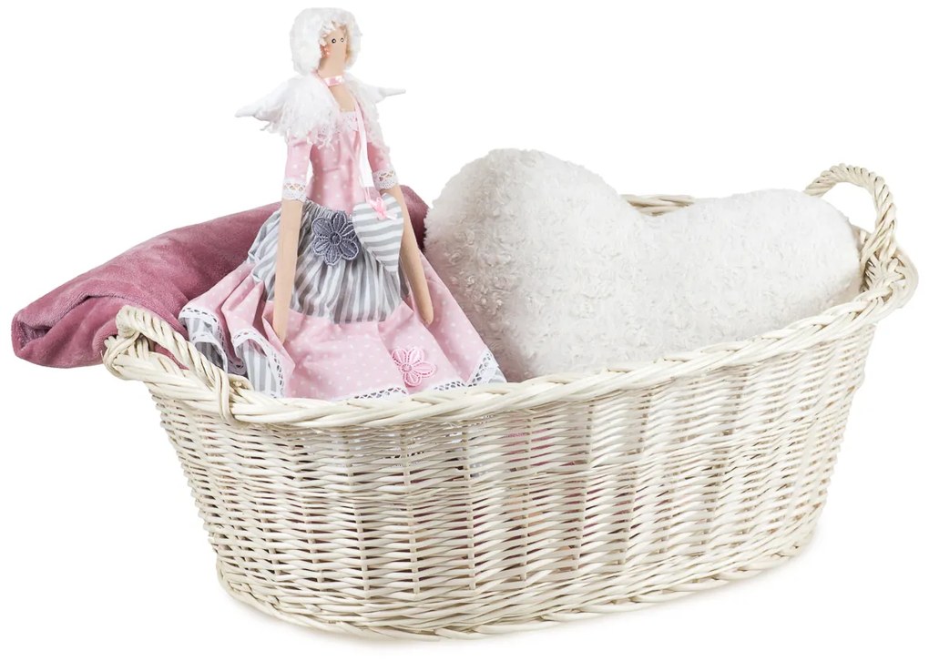 Kôš na bielizeň bielený prútený Klut VII.š. 60 x hl. 44 x v. 23(cm)