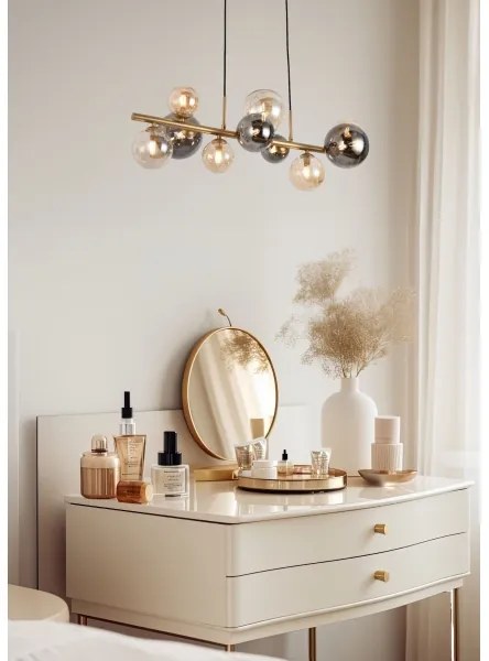 Zuma Line MD5918-10-EGN - Luster na lanku VILLA 10xG9/3,5W/230V zlatá