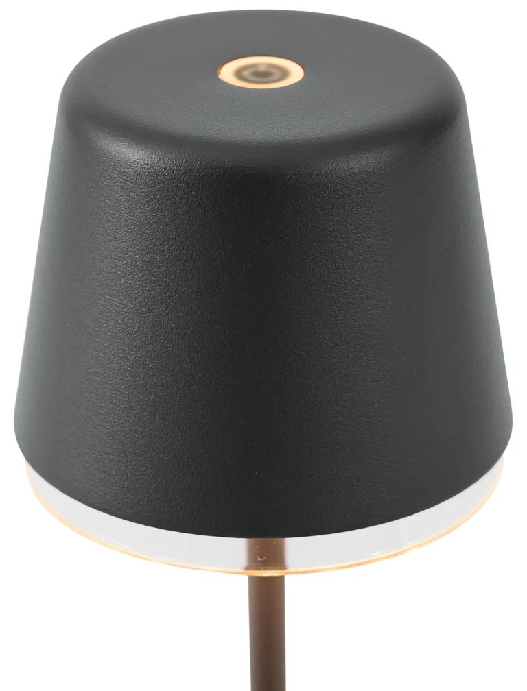 Stolná lampa čierna vrátane LED IP65 Nabíjateľná s nabíjacou stanicou - Treble