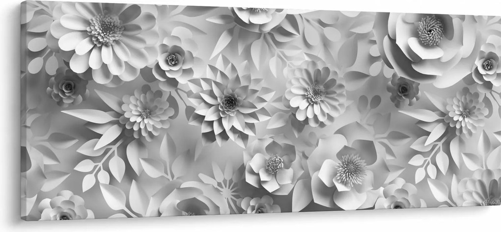 Obraz - Biele kvety (120x50 cm)