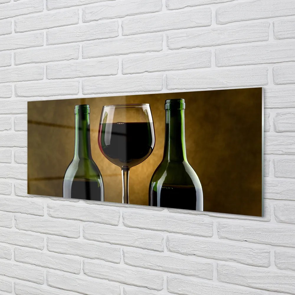 Obraz plexi 2 fľaše poháre na víno 120x60 cm