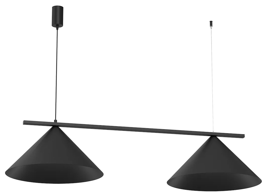 Závesné svietidlo Capital, 2x čierne kovové tienidlo, (fi 46cm), b