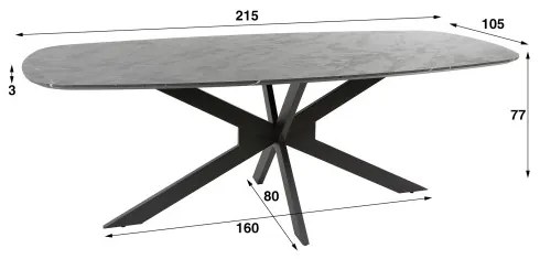 Jedálenský stôl 56-49 Danish Ovál 215x105cm - Komfort-nábytok