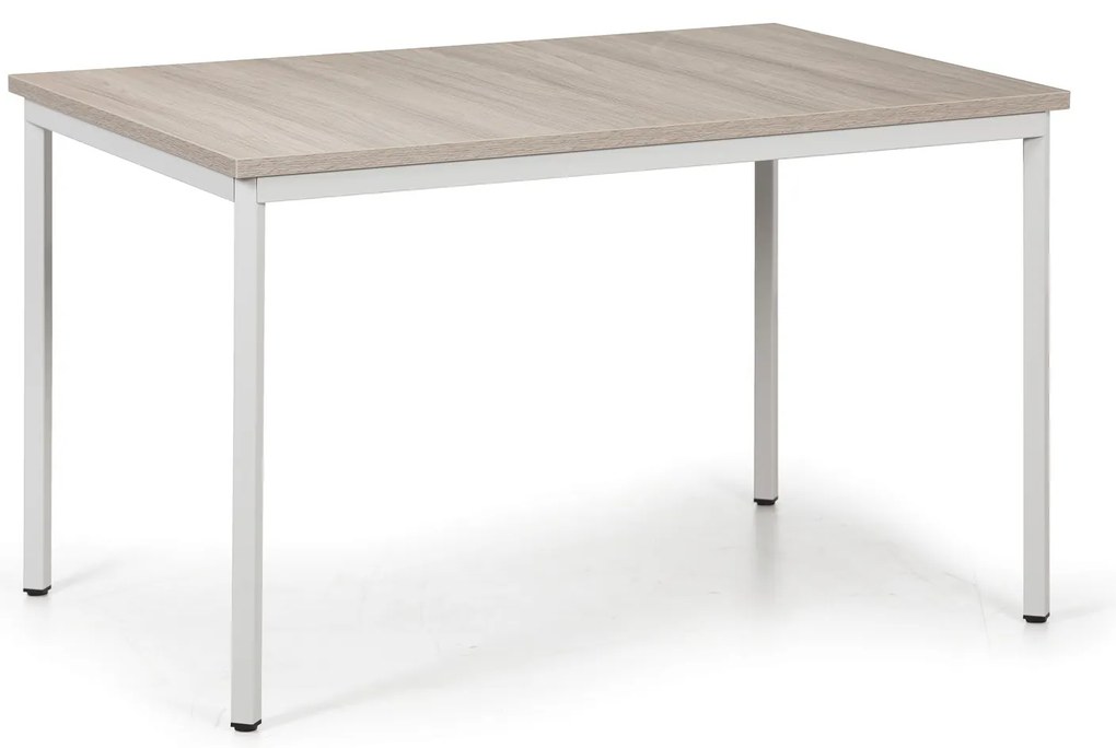 Jedálenský stôl TRIVIA, sivá podnož, 120x80 cm, dub prírodný