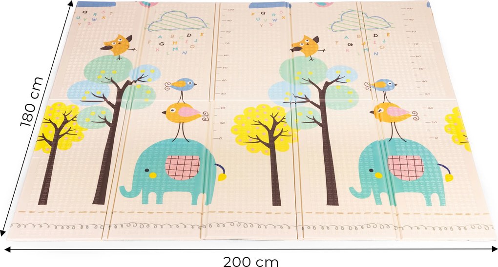 Detská penová podložka 200x180 cm vzdelávacia obojstranná skladacia rastová abeceda ECOTOYS