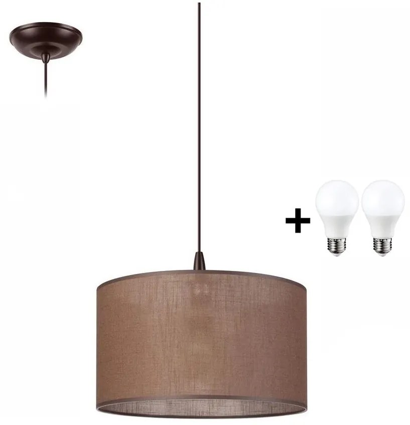 LED Luster na lanku NOEL 1xE27/60W/230V hnedá