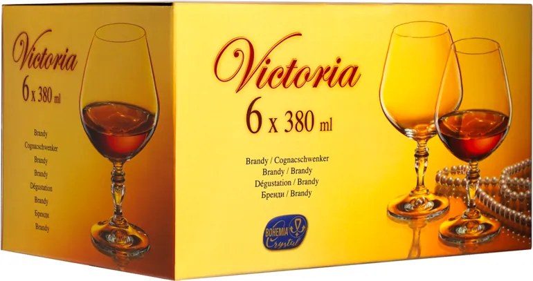 Bohemia Crystal poháre na brandy a koňak Victoria 380ml (set po 6ks)